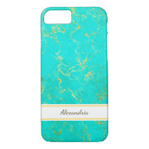 Turquoise with Gold Veins Stone Pattern and Name