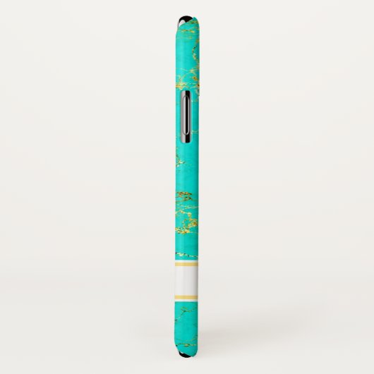 Turquoise with Gold Veins Stone Pattern and Name Case-Mate iPhone Case (Achterkant / rechts)