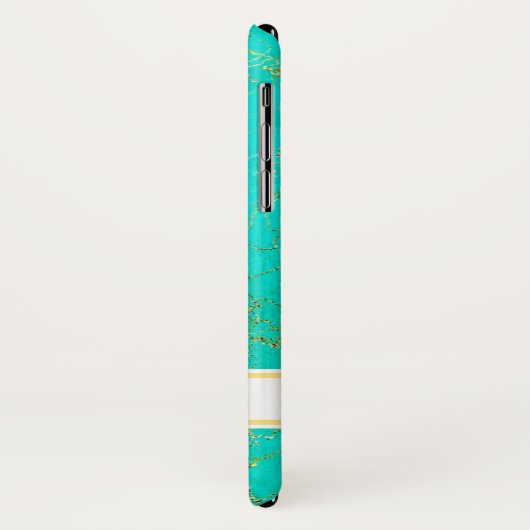 Turquoise with Gold Veins Stone Pattern and Name Case-Mate iPhone Case (Achterkant/links)