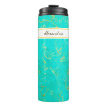 Turquoise with Gold Veins Stone Pattern and Name