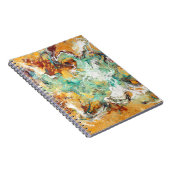 Turquoise witte Amber Swirl Abstract Notitieboek (Rechterzijde)