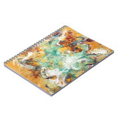 Turquoise witte Amber Swirl Abstract Notitieboek (Linkerzijde)