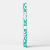 Turquoise witte bloem Case-Mate iPhone case (Achterkant / Rechts)