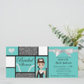 Turquoise & Witte Boog Bruidsdouche Kaart (Staand voorkant)