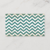 Turquoise & Witte Chevron Confetti Luierspel Kaart (Achterkant)