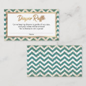 Turquoise & Witte Chevron Confetti Luierspel Kaart (Voorkant / Achterkant)