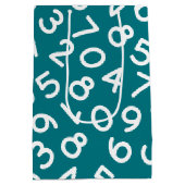 Turquoise & Witte Cijfers – Leuke Wiskundeleraar Medium Cadeauzakje (Achterkant)