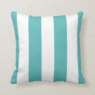 Turquoise & Witte Gestreepte Decoratie Kussen
