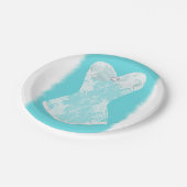 Turquoise & Witte Glam Lingerie Douche Party Papieren Bordje (Gekanteld)