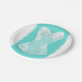 Turquoise & Witte Glam Lingerie Douche Party Papieren Bordje (Gekanteld)