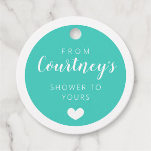 Turquoise & Witte Hart Van Mijn Bruiloft Tot De Jo Bedankjes Labels