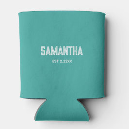 Turquoise & witte monogram naam Koeler