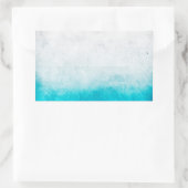 Turquoise & witte ombre noodlijdende Waterverf Rechthoekige Sticker (Tas)