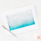 Turquoise & witte ombre noodlijdende Waterverf Rechthoekige Sticker (Envelop)