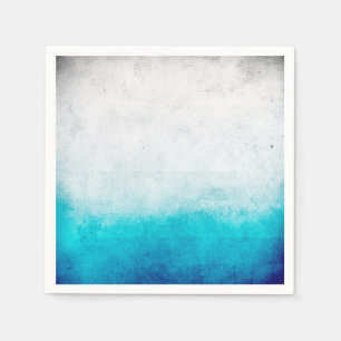 Turquoise & witte ombre noodlijdende Waterverf Servet