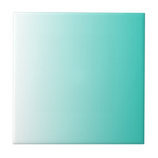Turquoise Witte Ombre Tegeltje (Voorkant)