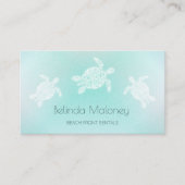 Turquoise Witte Schildpad Scan QR Code Visitekaartje (Voorkant)