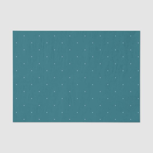 Turquoise Witte Stippen Patroon Tissuepapier (Voorkant)