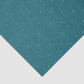 Turquoise Witte Stippen Patroon Tissuepapier (Detail)