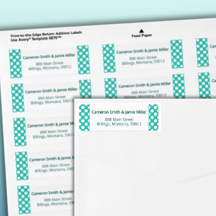 Turquoise Witte Stippen Retouradres Etiket