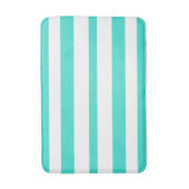 Turquoise Witte Strand Zomer Strepen Badmat (Voorkant Verticaal)