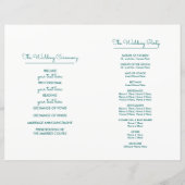 Turquoise witte takken bruiloft programma (Achterkant)