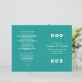 Turquoise witte takken bruiloft programma (Staand voorkant)