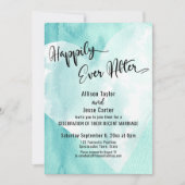 Turquoise Witte Waterverf Hart Gelukkig Tot Het Ei Kaart (Voorkant)