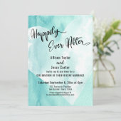 Turquoise Witte Waterverf Hart Gelukkig Tot Het Ei Kaart (Staand voorkant)