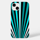 Turquoise witte zwarte strepen Case-Mate iPhone case (Achterkant)