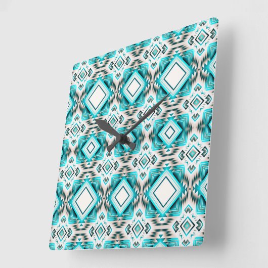 turquoise woestijnkruispunt vierkante klok (Hoek)