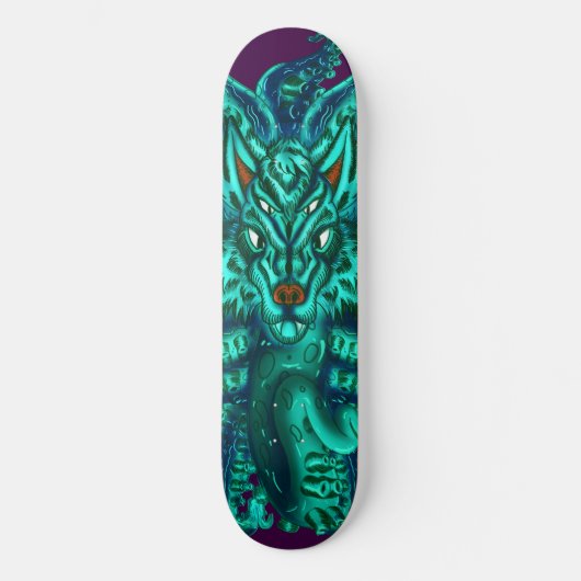 Turquoise Wolf Tulu Persoonlijk Skateboard (Voorkant)