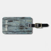 Turquoise Wood Design  Shabby Chic gift Bagagelabel (Voorkant horizontaal)