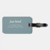 Turquoise Wood Design  Shabby Chic gift Bagagelabel (Achterkant horizontaal)