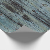 Turquoise Wood Design  Shabby Chic gift Cadeaupapier (Hoek)