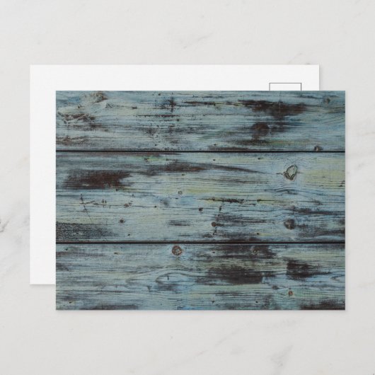 Turquoise Wood Design  Shabby Chic gift Feestdagenkaart (Voorkant / Achterkant)