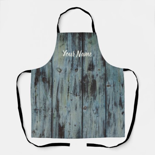 Turquoise Wood Design  Shabby Chic gift Schort (Voorkant)