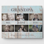 Turquoise Wood Grandpa We houden van You Photo Col Fotoplaat (Voorkant)