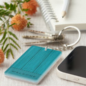 Turquoise Wood Plank | Welkom | Vacatiehuur Sleutelhanger (Voorkant Rechts)