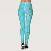 Turquoise Wood Texture Leggings (Achterkant)