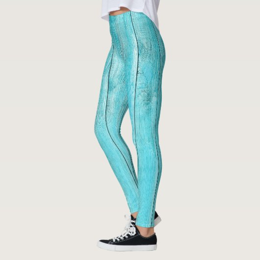 Turquoise Wood Texture Leggings (Links)