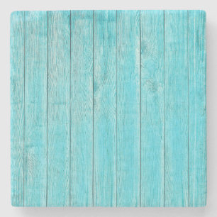 Turquoise Wood Texture Stenen Onderzetter