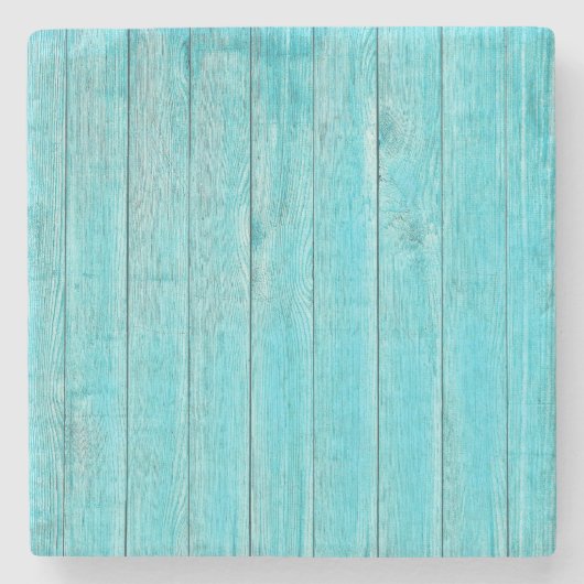 Turquoise Wood Texture Stenen Onderzetter (Voorkant)