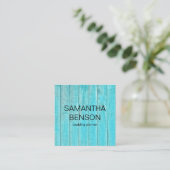 Turquoise Wooden Wedding Planner Vierkante Visitekaartje (Staand voorkant)