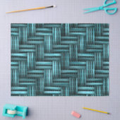 Turquoise Woven Wood Background Decoupage Tissuepapier (Craft)
