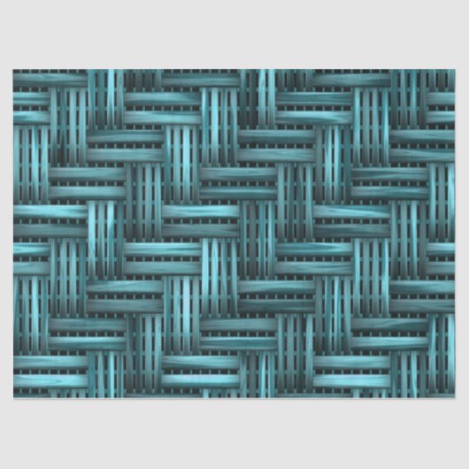 Turquoise Woven Wood Background Decoupage Tissuepapier (Voorkant)