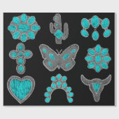 Turquoise Wrapping Paper Cadeaupapier (Vlak)