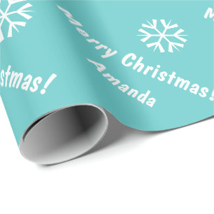 Turquoise Wrapping paper Kerstmis   Gepersonalisee Cadeaupapier