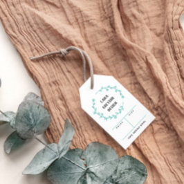 Turquoise Wreath Social Media Price Gift Tags Cadeaulabel
