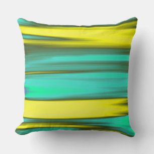 Turquoise Yellow Abstract schilderen Kussen